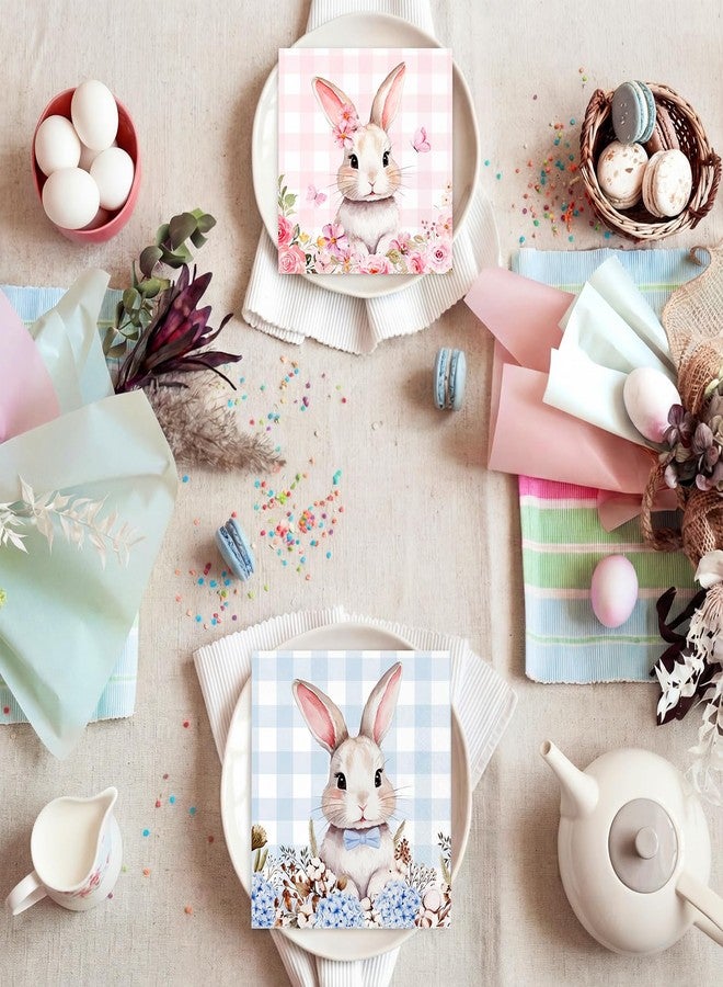 Chivertion 100pcs Bunny Paper Napkins Easter Disposable Napkins Spring Rabbit Luncheon Napkin for Decoupage Easter Birthday Party Tableware Supplies Decor, 6.5 x 6.5 Inch - Image 5
